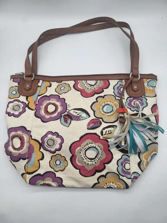 Relic Handbags - Relic by Fossil Canvas Flower Multicolor Shoulder Bag Tote Boho y2k Colorful